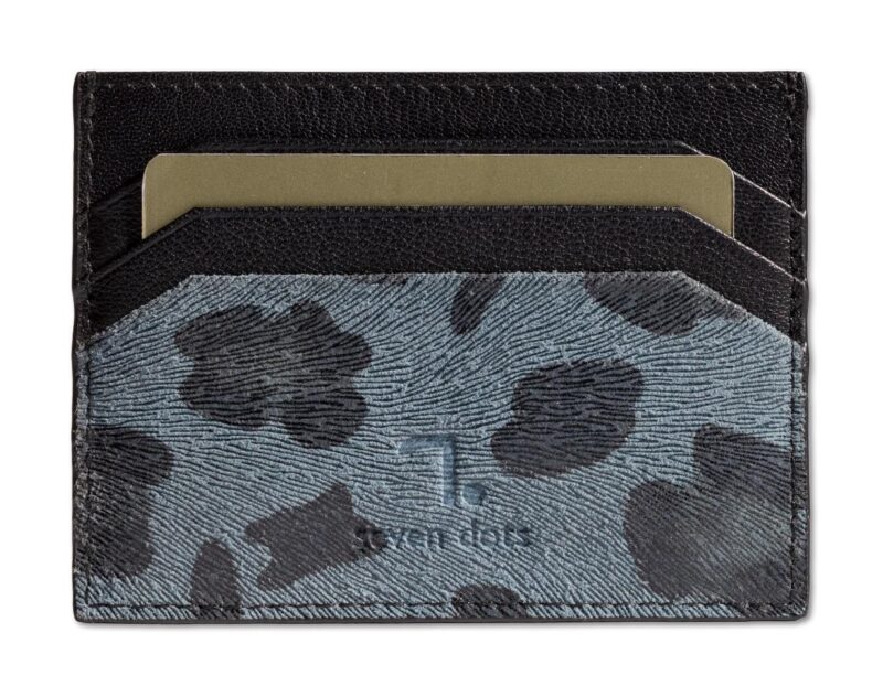 Leopard-90-005, Δερμάτινη Θήκη Καρτών Seven Dots, Μπλε