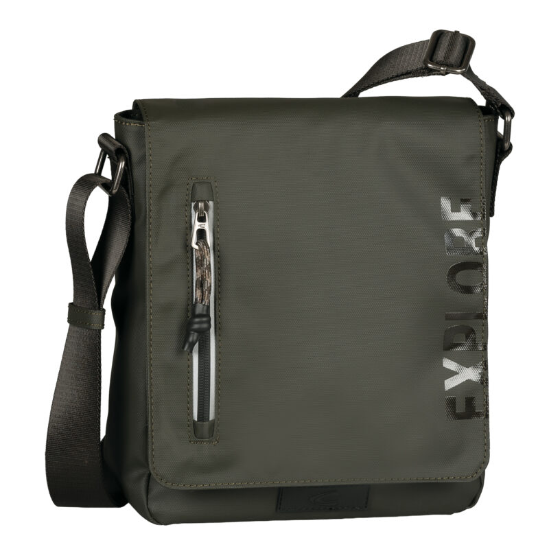 401-605-35 (012858), Τσάντα Ώμου με καπάκι Camel Active Explore -M-, Χακί